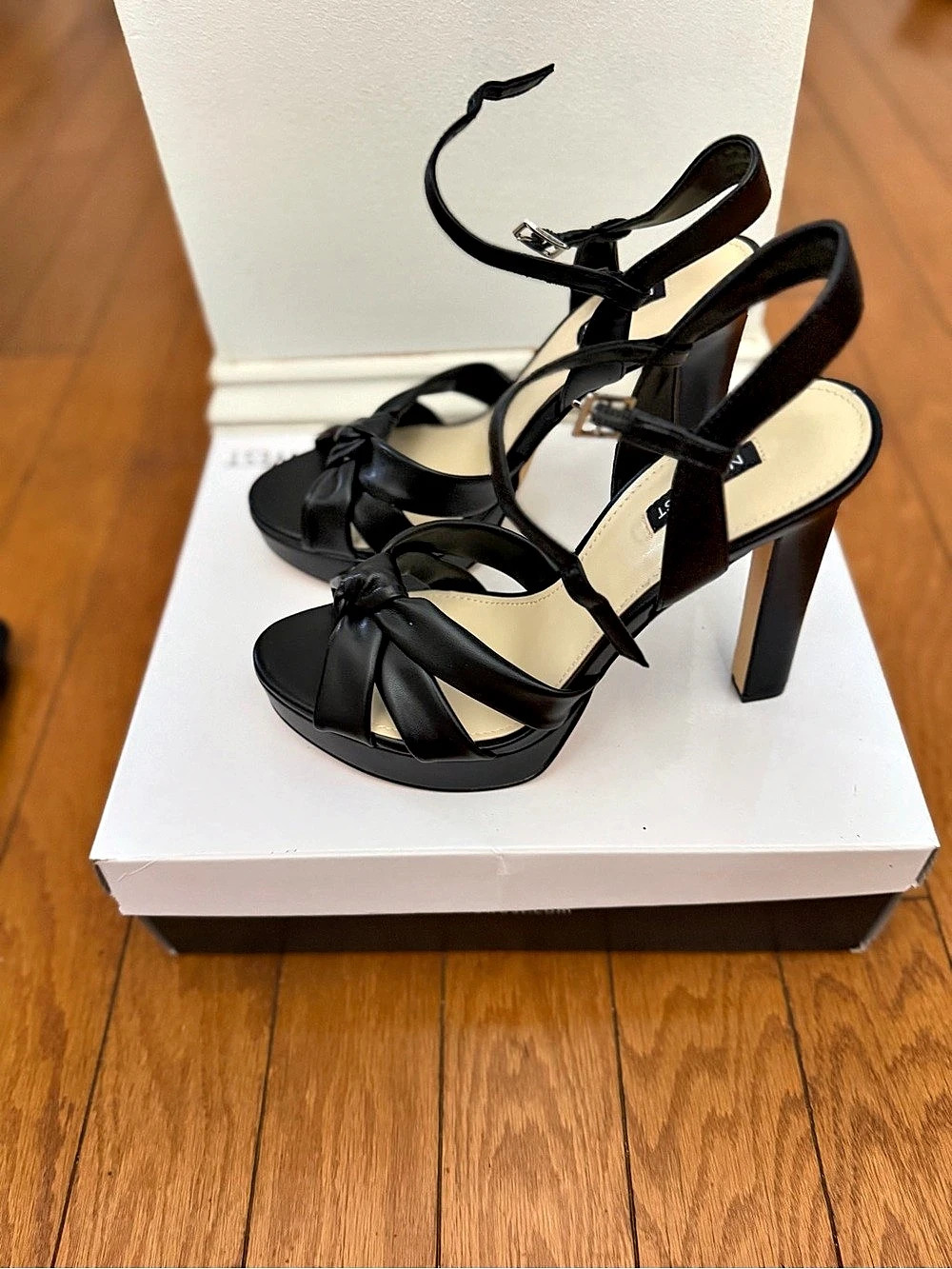 Nine West Windee Knotted Platform Sandals Black